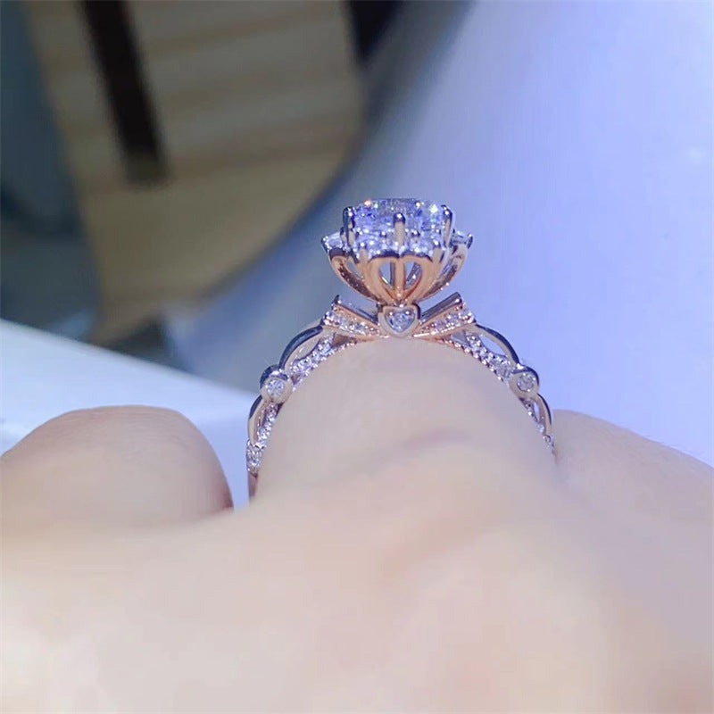 1 Carat Moissanite Princess Cut Engagement Ring