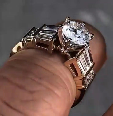 3.5 Carat Simulated Diamond Princess Engagement Ring