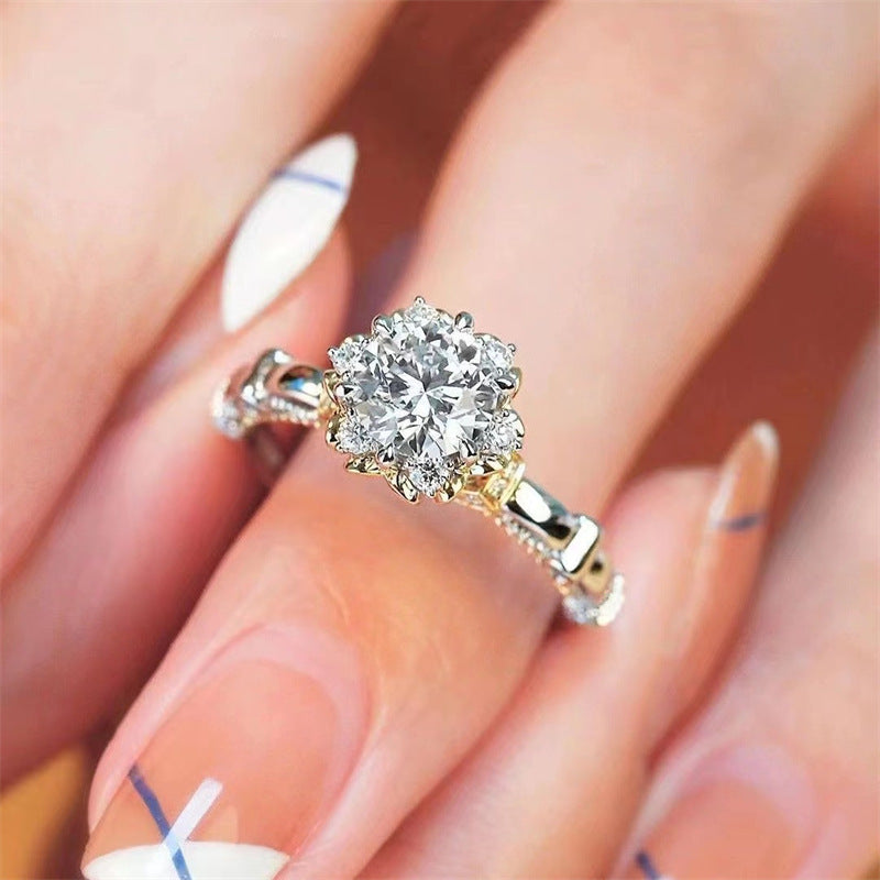 1 Carat Moissanite Princess Cut Engagement Ring