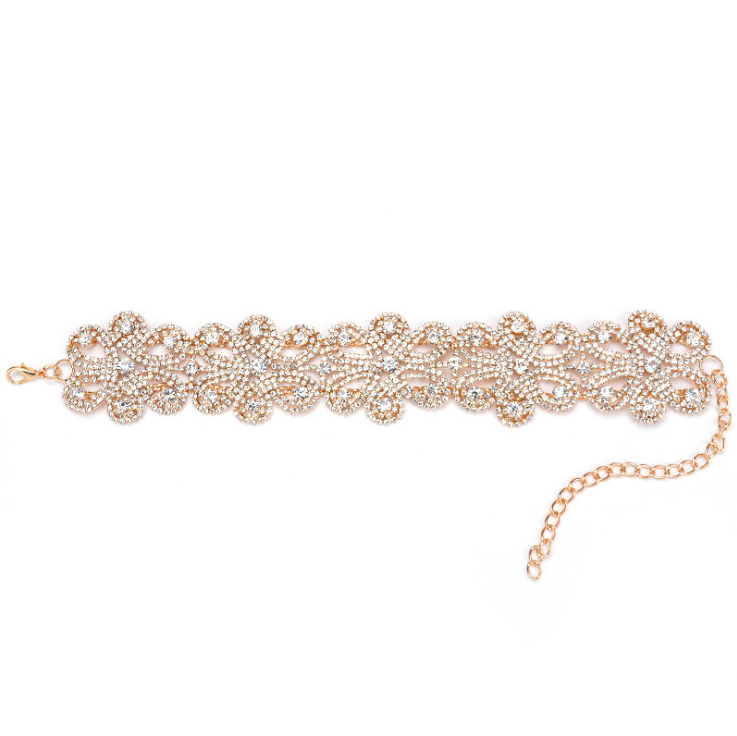Alloy Full Rhinestone Choker Necklace - Fashionable Style