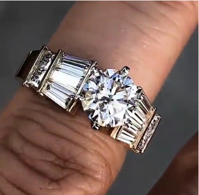 3.5 Carat Simulated Diamond Princess Engagement Ring