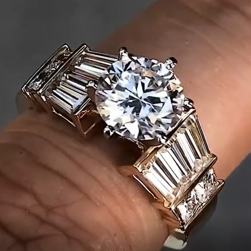 3.5 Carat Simulated Diamond Princess Engagement Ring