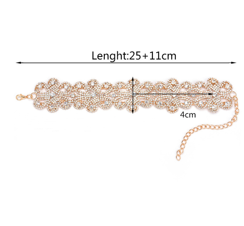 Alloy Full Rhinestone Choker Necklace - Fashionable Style