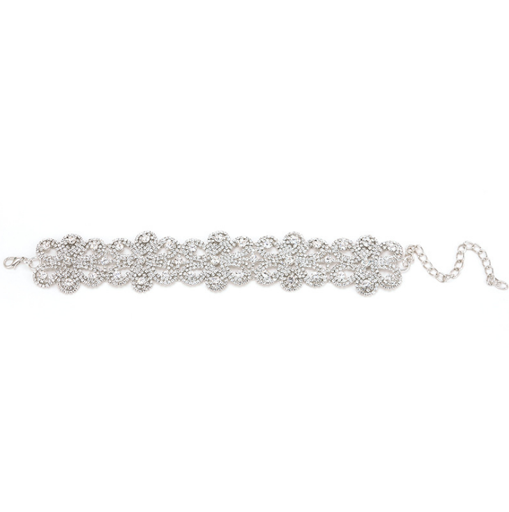 Alloy Full Rhinestone Choker Necklace - Fashionable Style
