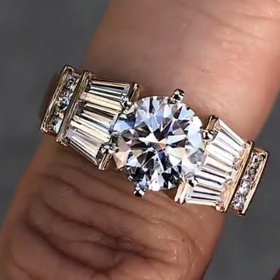 3.5 Carat Simulated Diamond Princess Engagement Ring