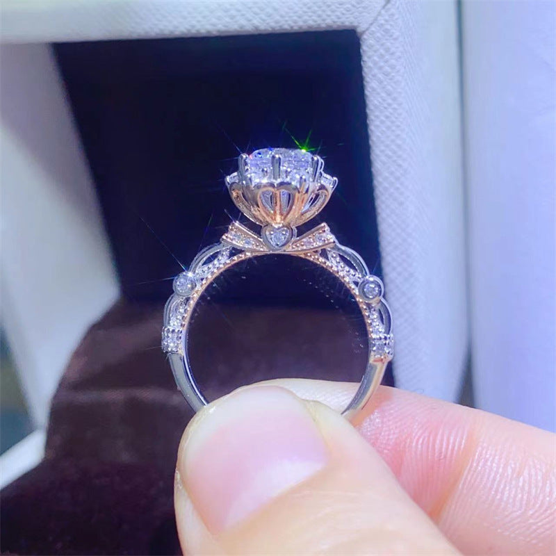 1 Carat Moissanite Princess Cut Engagement Ring