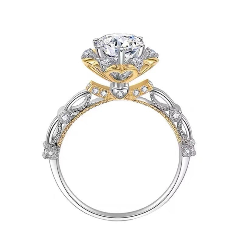 1 Carat Moissanite Princess Cut Engagement Ring