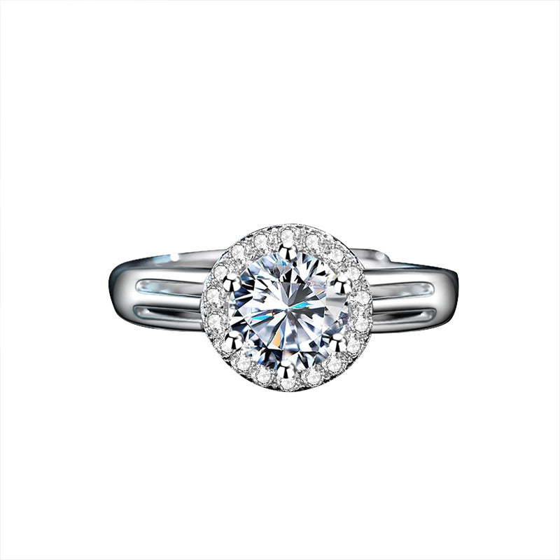 1 Carat Six Prong Moissanite Diamond Ring