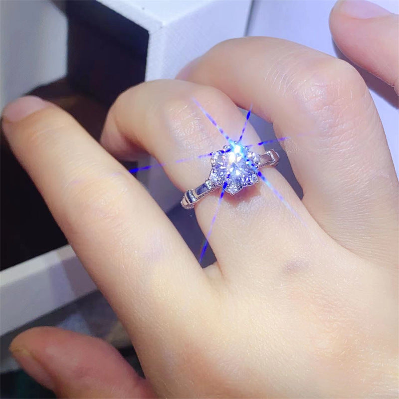 1 Carat Moissanite Princess Cut Engagement Ring