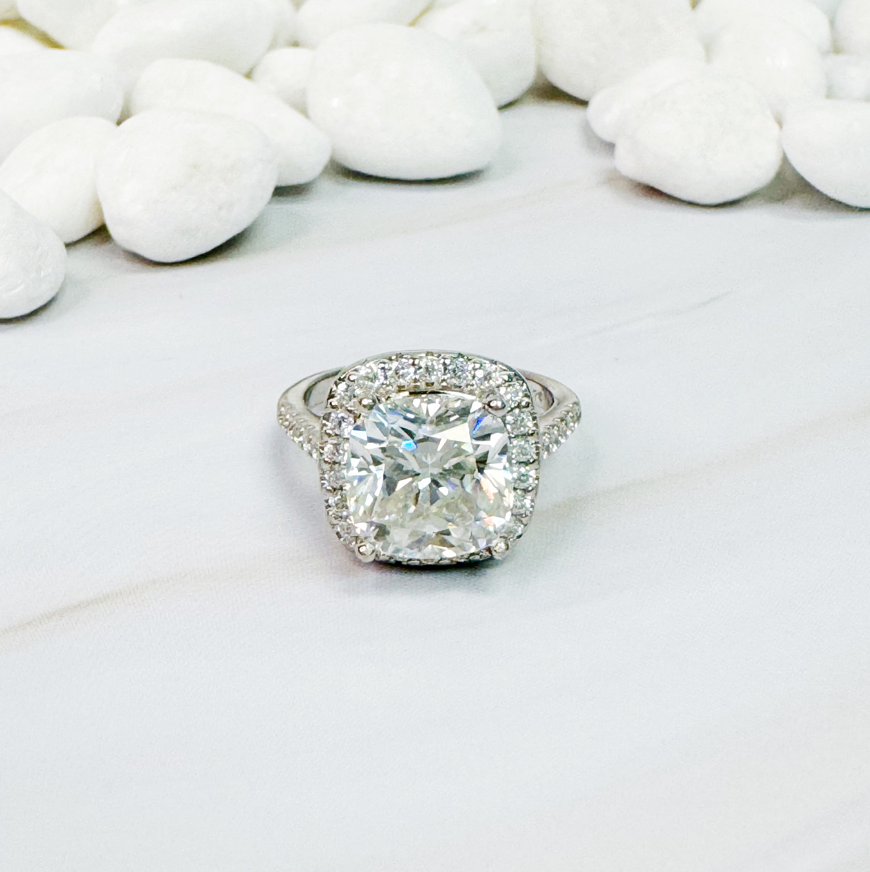 5 Carat Cushion Cut Moissanite Ring